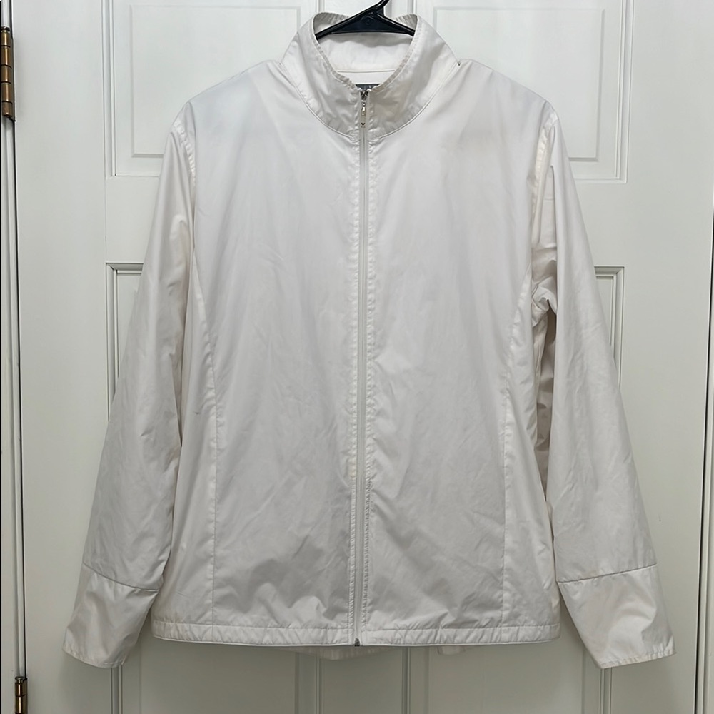 Callaway White Full Zip Windbreaker Jacket - Size Large